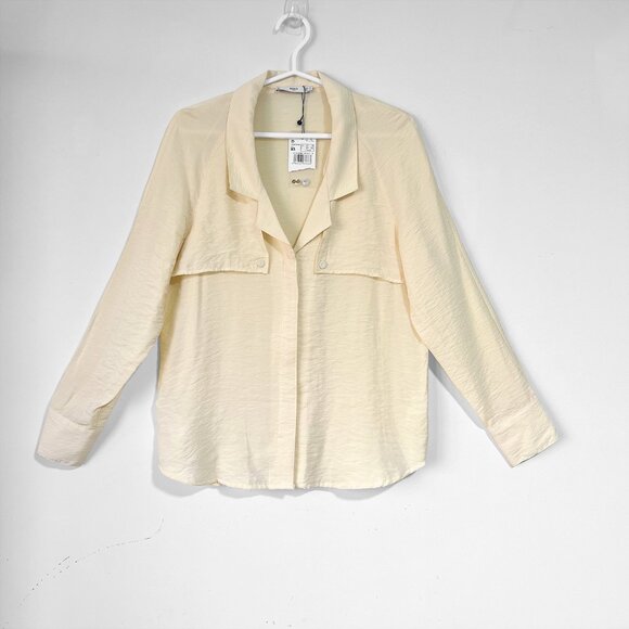 NEW Mango Oversized Ivory Blouse Top - Picture 6 of 14